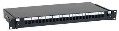 Masterlan ODF 24x SC Simplex, optic enclosure with patch panel and splice tray, 1U, 19", black