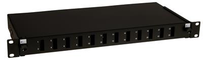 Masterlan ODF 12x SC Duplex, optic enclosure with patch panel and splice tray, 1U, 19", black