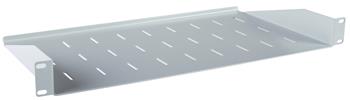 Masterlan fixed perforated shelf. 1U, 19", 250mm, load capacity 25kg, gray