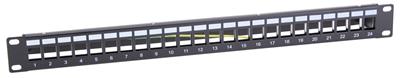 Masterlan patch panel 19", 24xRJ45, 1U, empty, STP ready