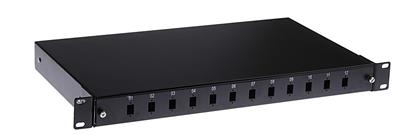 Masterlan ODF 12x SC Simplex, optic enclosure with patch panel and splice tray, 1U, 19", black