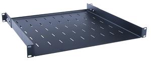 Masterlan fixed perforated shelf, 1U, 19", 450 mm, load capacity 40kg, black