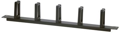 Masterlan 19" cable management panel 1U, 5x plastic handle, black